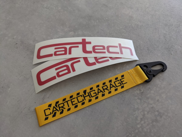 CarTech Bundle 2x Rote Sticker + Schlüsselanhänger