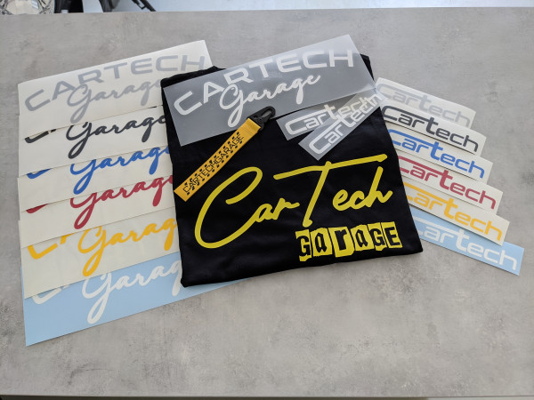 CarTech Mega Bundle T-Shirt Gelb + WSS-Banner + Sticker + Schlüsselanhänger