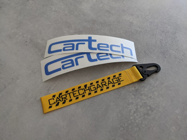 CarTech Bundle 2x Blaue Sticker + Schlüsselanhänger