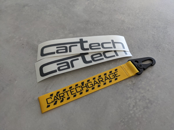 CarTech Bundle 2x Schwarze Sticker + Schlüsselanhänger