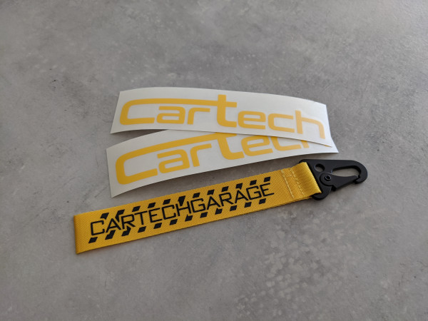 CarTech Bundle 2x Gelbe Sticker + Schlüsselanhänger